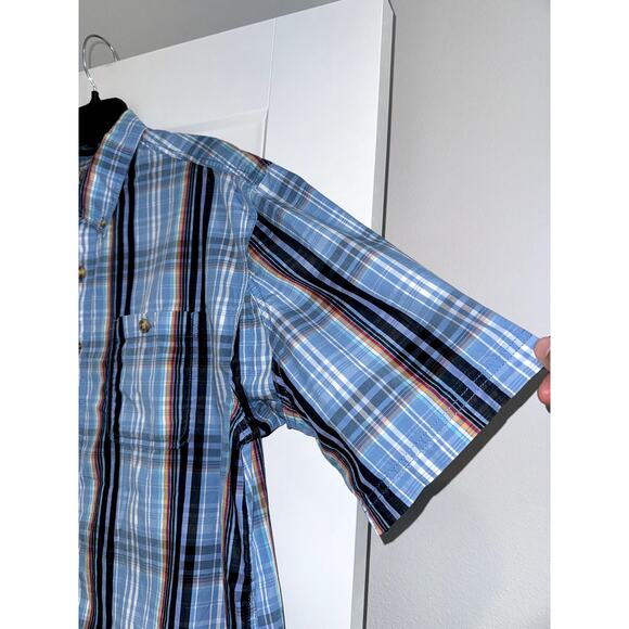 Duluth Trading Men’s Large Tall Short Sleeve Button Front Shirt Multicolor - Picture 4 of 7